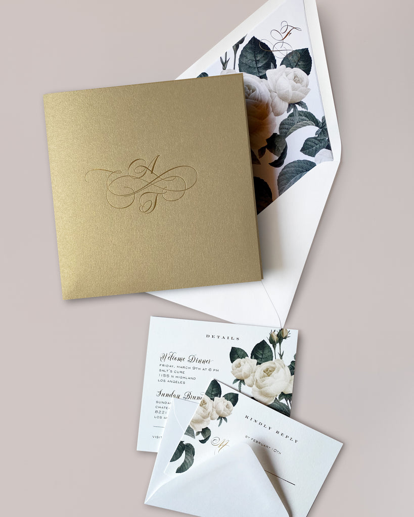 Anna Foil and Floral Wedding Invite