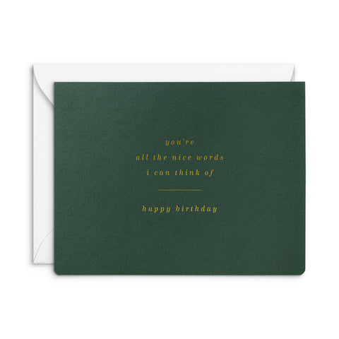 Nice Words Birthday Greeting Card