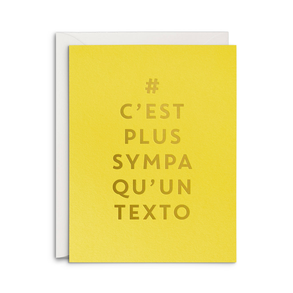 French Qu'un Texto Greeting Card