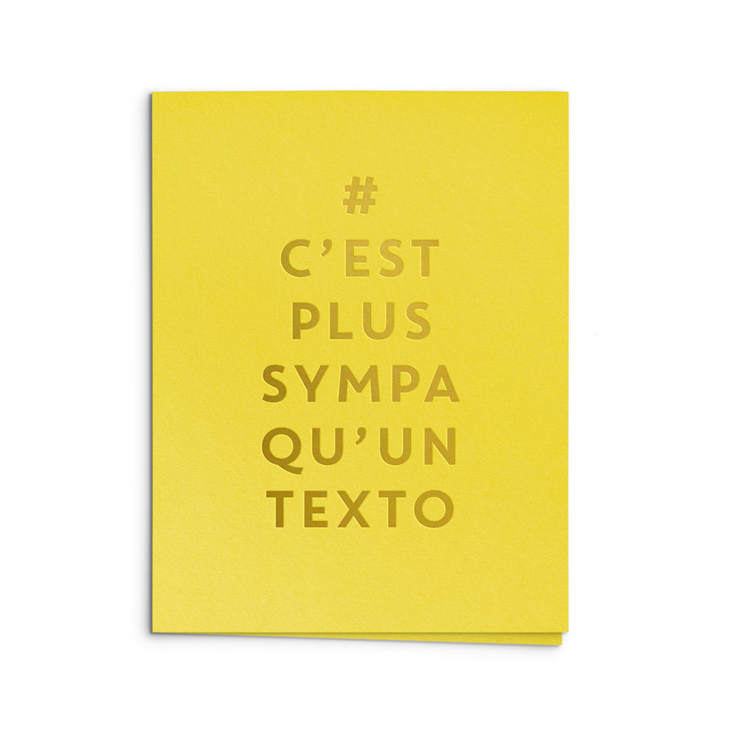 French Qu'un Texto Greeting Card