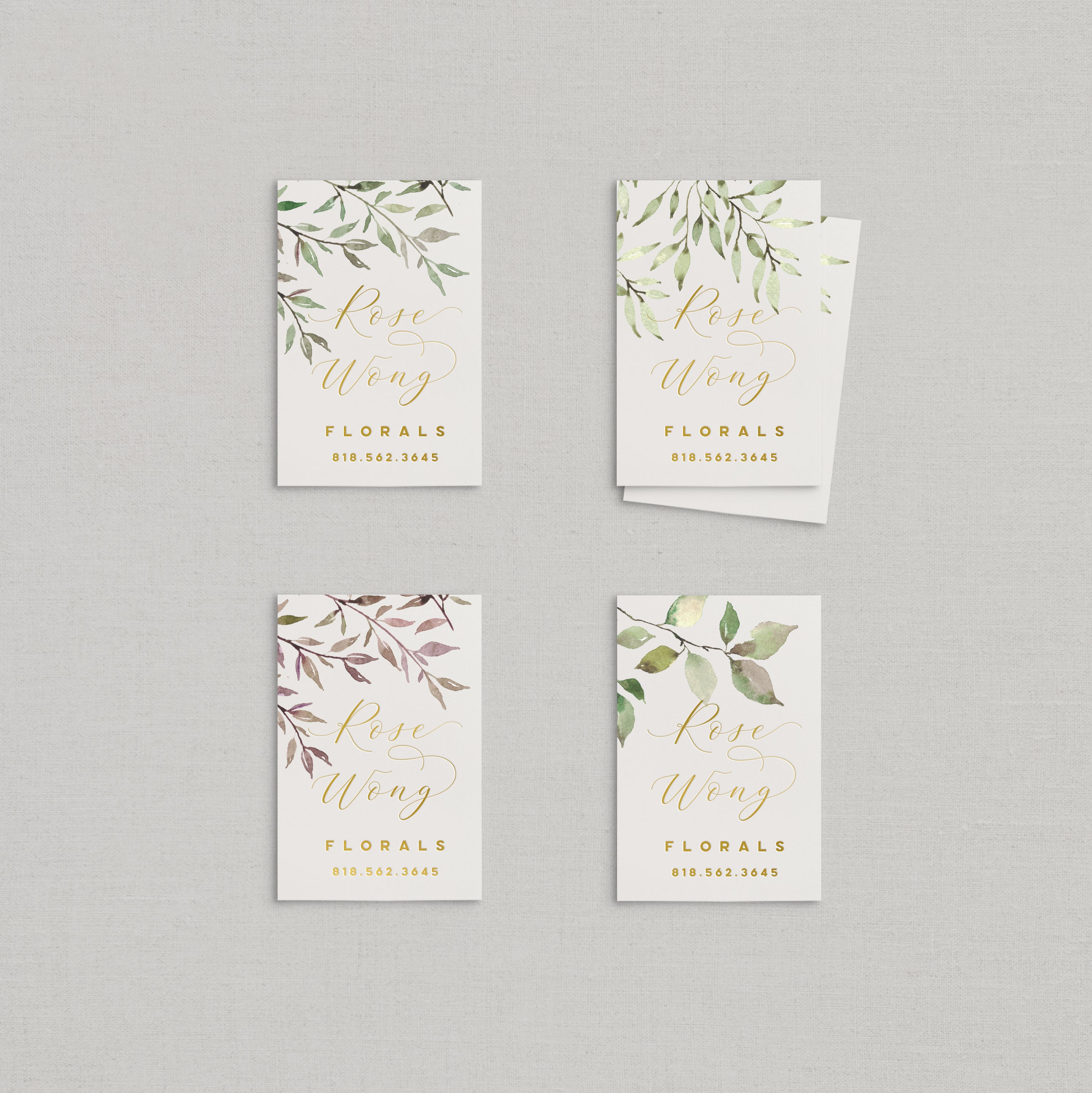 Rose Business Cards Watercolor + Foil – Smitten on Paper