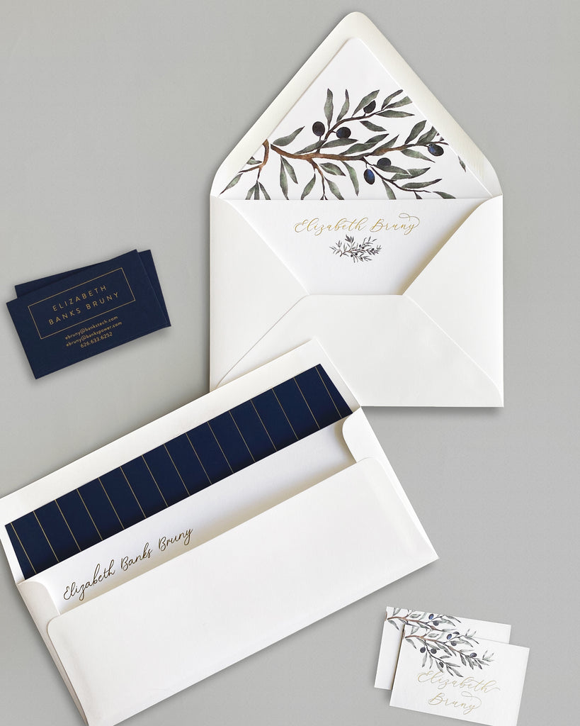 Classic Olive Branch Custom Stationery