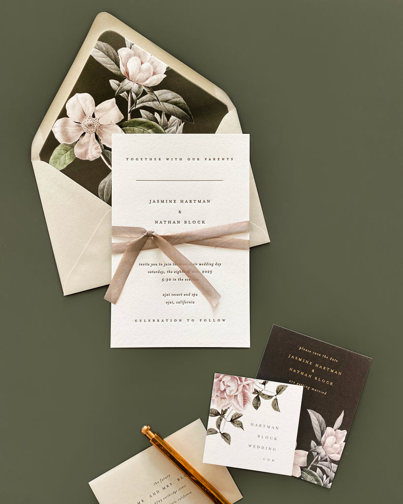 Jasmine Letterpress Invitations