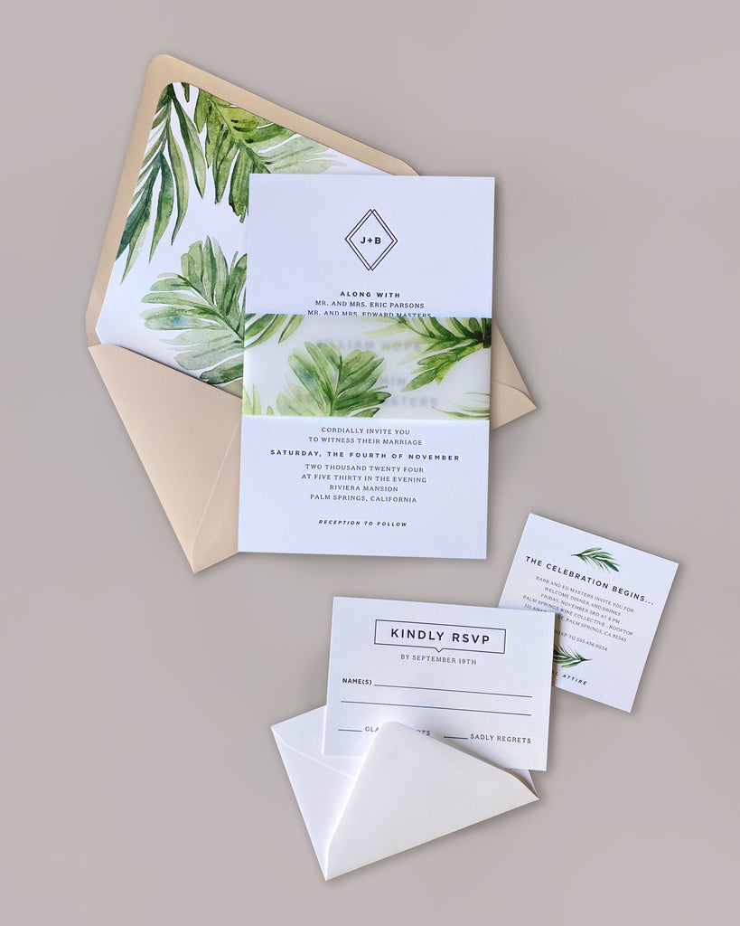 Jillian Letterpress Tropical Invites