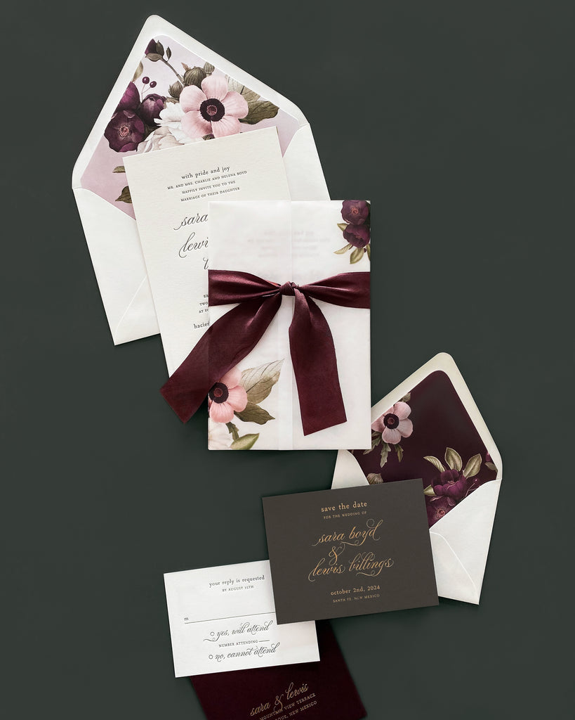 Sara Letterpress and Vellum Wedding Invitations