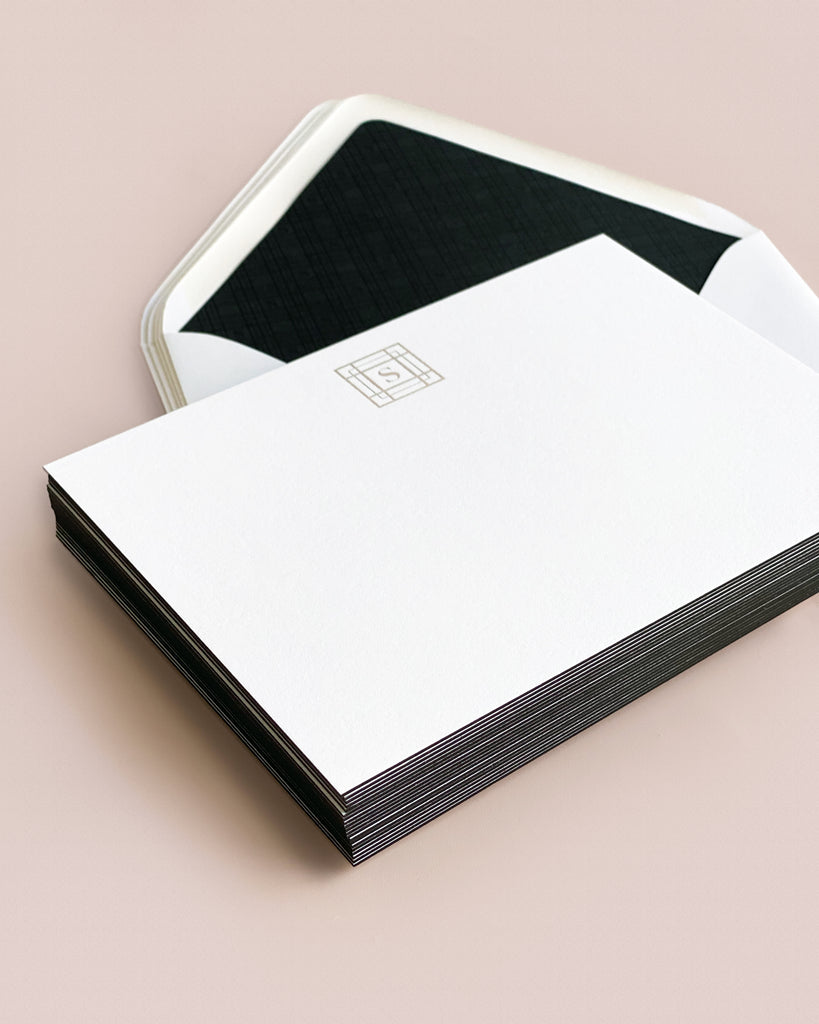 Classic Stationery with Black Edge Painting