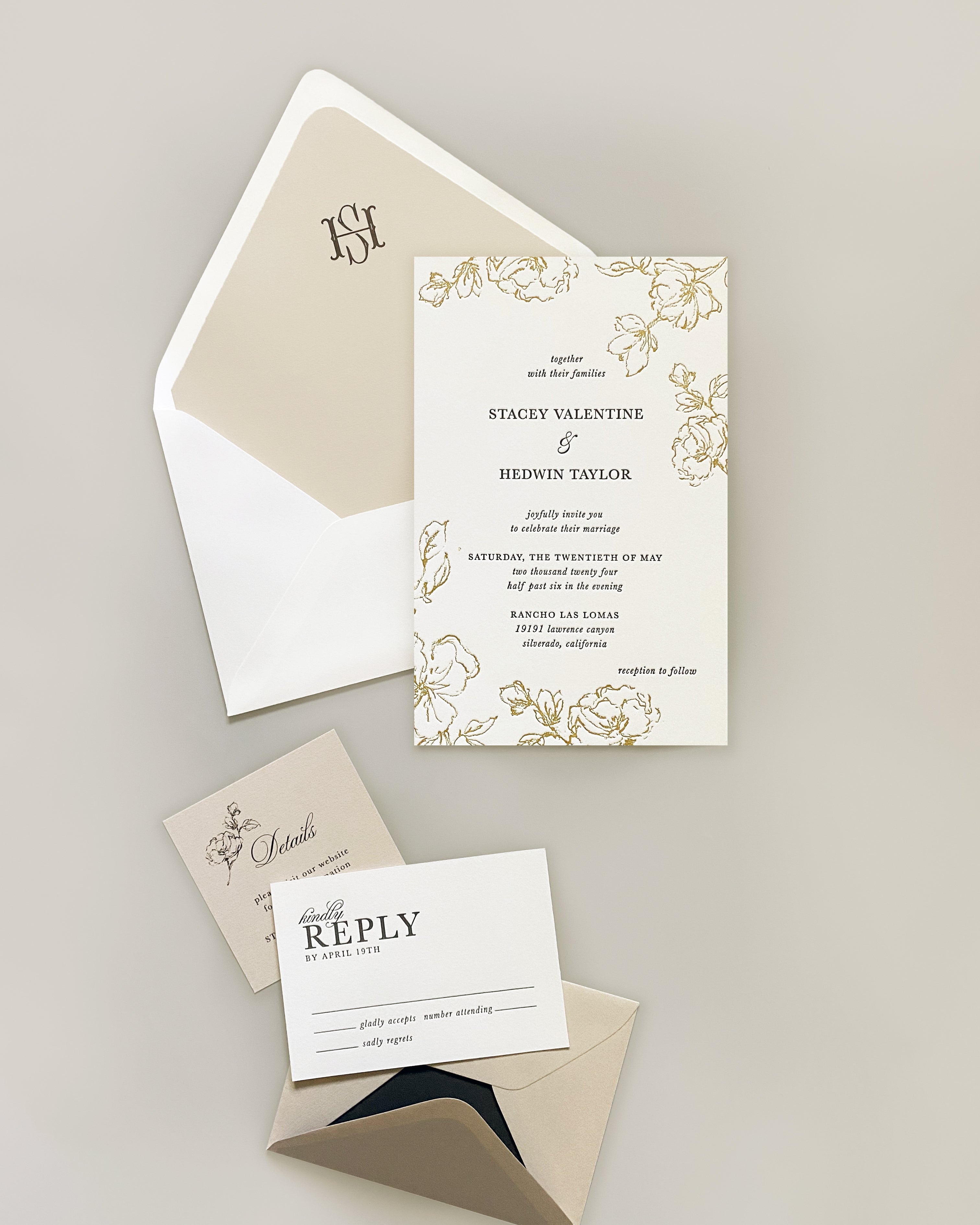 Stacey Letterpress Wedding Invites – Smitten on Paper