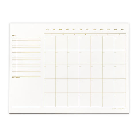Open Dated Desk Calendar in White