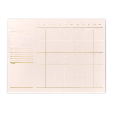 Open Dated Desk Calendar in Blush