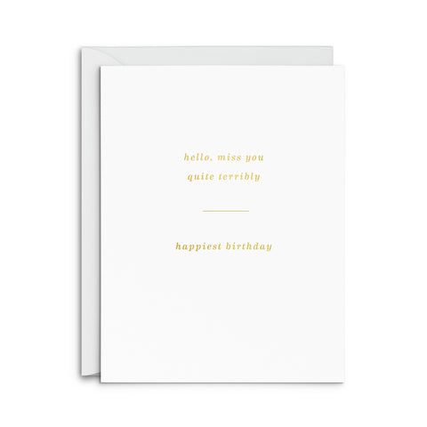 Miss You Birthday Greeting Card