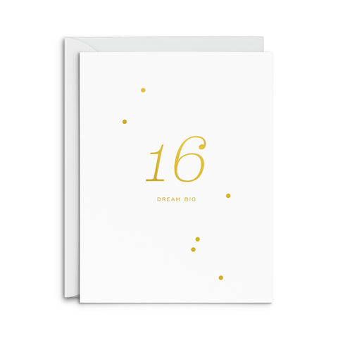 16 Milestone Birthday Greeting Card