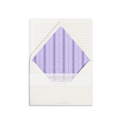 Luxe Letter Writing Set Lavender Ditsy