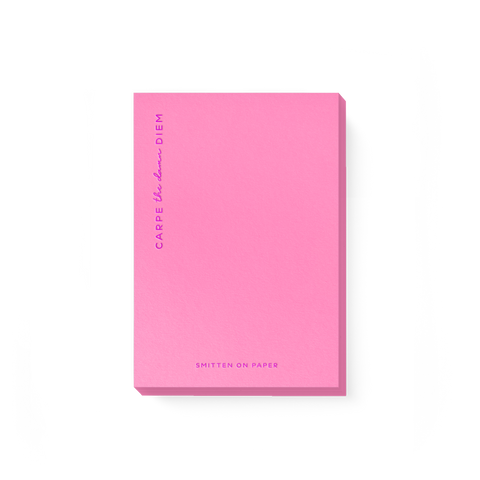 Carpe Diem Notepad in Neon Pink