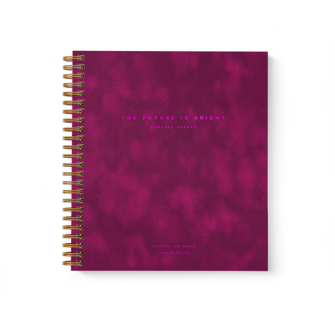 Future is Bright Monthly Planner Fuchsia Velvet