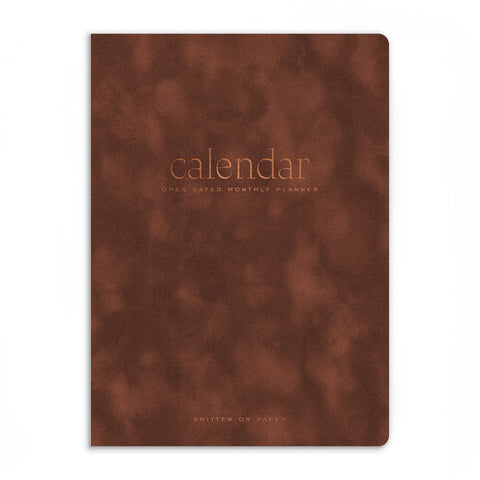 Monthly Open Dated Sewn Calendar in Cinnamon Velvet