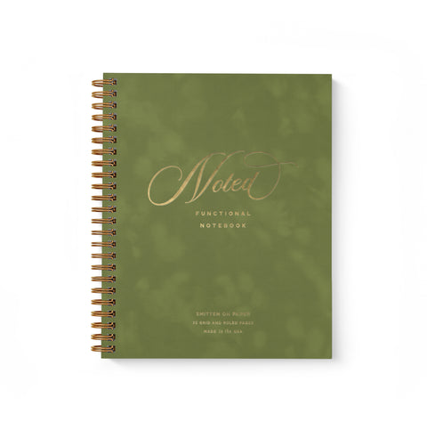 Velvet Notebook in Moss