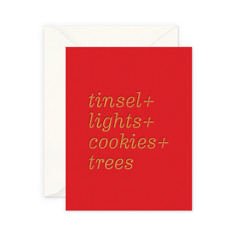 Tinsel and Lights Greeting Card