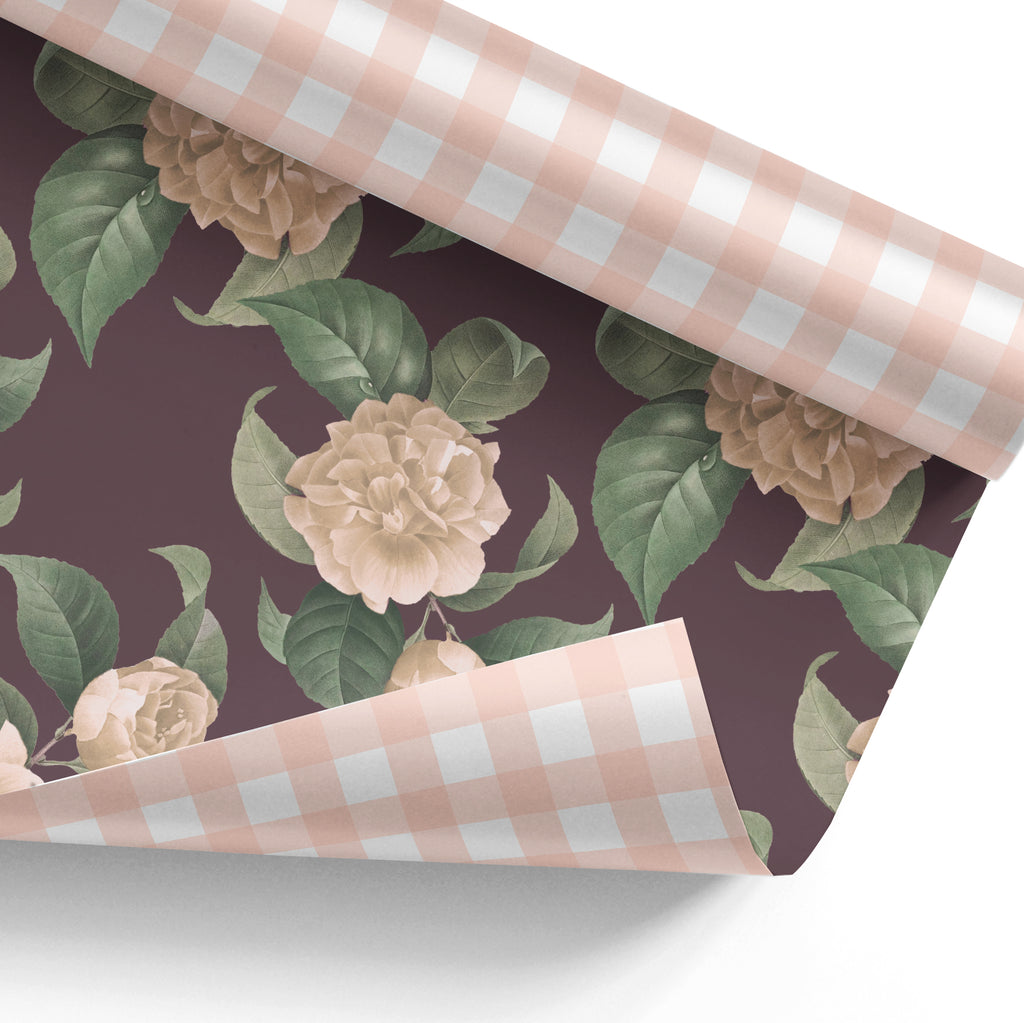 Romantic Green Floral Vintage Wrapping Paper · Creative Fabrica